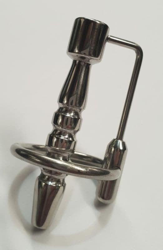 Apollo Hollow Cock Plug Ribbed With Glans Ring - Penis Plugs