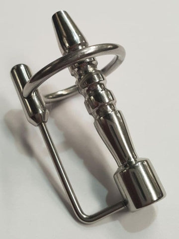 Apollo Hollow Cock Plug Ribbed With Glans Ring - Penis Plugs