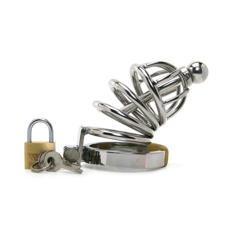 Asylum Chastity Device with Cock Plug - - Male Chastity