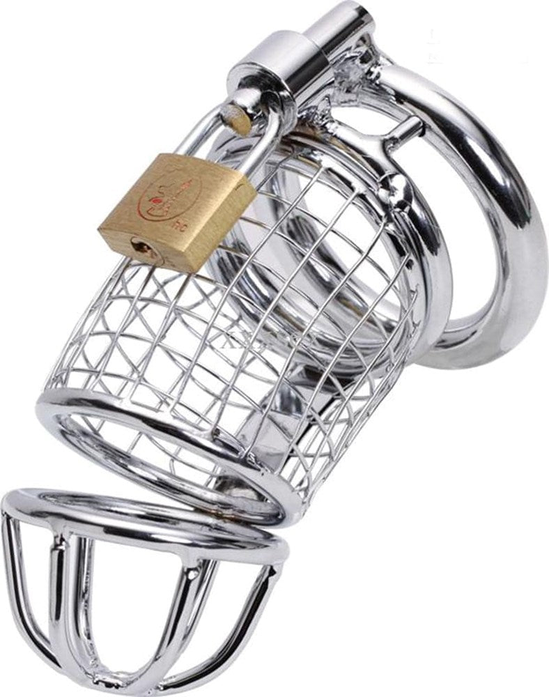 Caged Dragon Male Chastity Device Silver - - Male Chastity