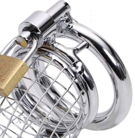 Caged Dragon Male Chastity Device Silver - Male Chastity