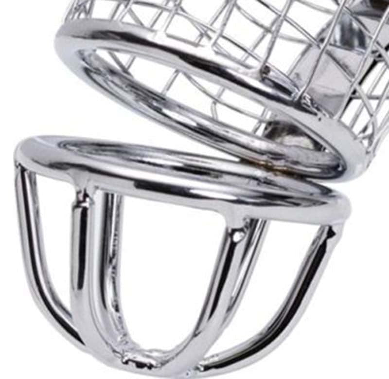 Caged Dragon Male Chastity Device Silver - - Male Chastity