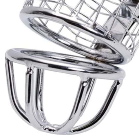 Caged Dragon Male Chastity Device Silver - Male Chastity
