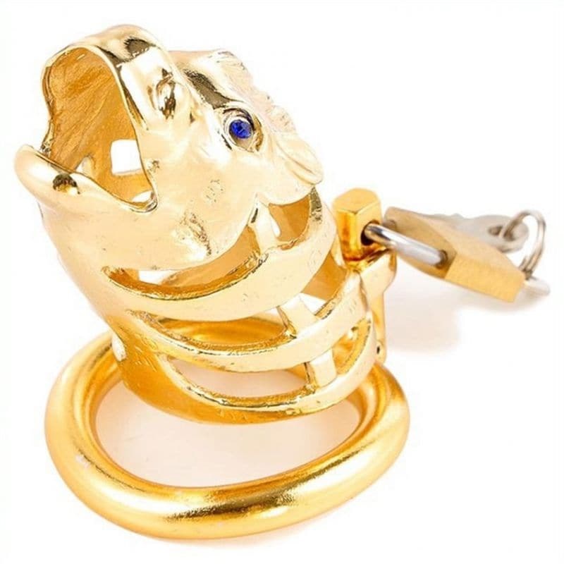 Chinese Zodiac Cock Cage Horse - GOLD - - Male Chastity