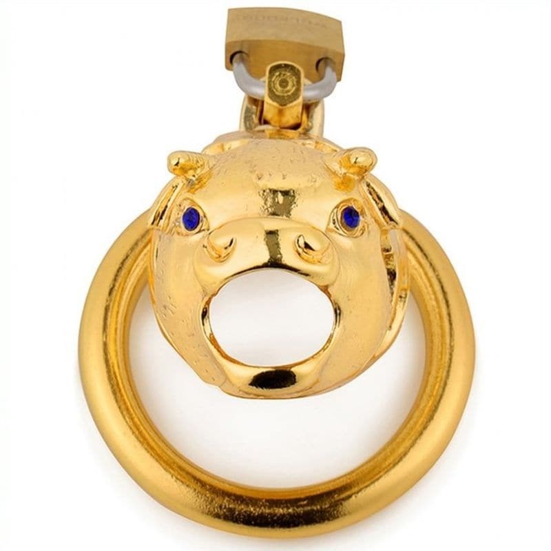 Chinese Zodiac CockCage Ox GOLD - - Male Chastity