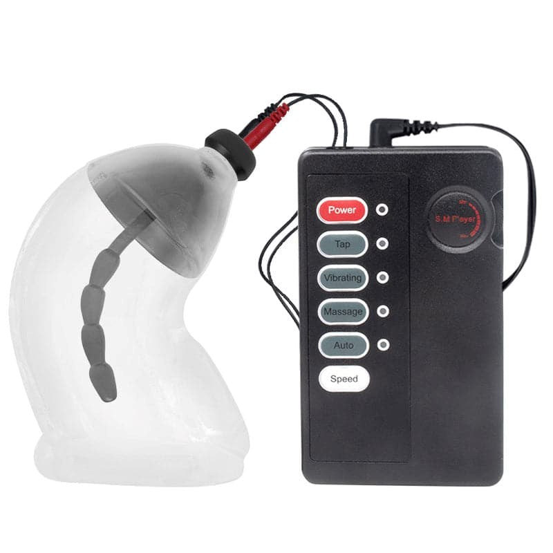 Cock Cage With Electric Shock Penis Plug - - Male Chastity