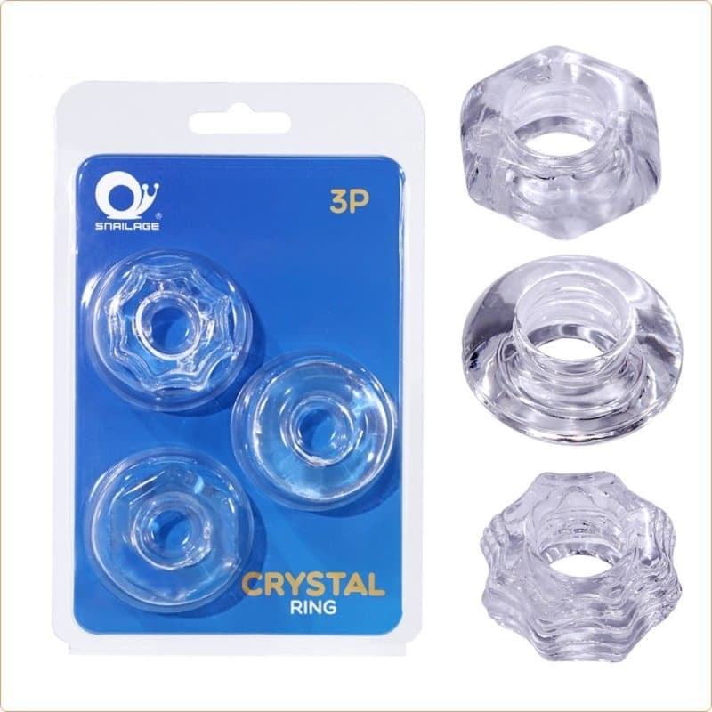 Crystal Cock Ring Set - - Ball and Cock Toys