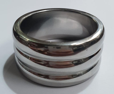 Deep Grooved Steel Cock Ring - Cock Rings