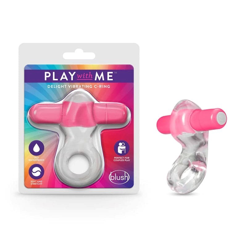 Delight Vibrating C-Ring - Pink - Vibrating Cock Rings