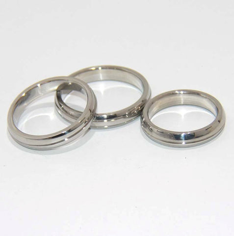 Donut Steel Cock Ring Grooved - Cock Rings