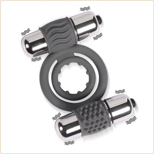 Double Bullet Cock Ring - Ball and Cock Toys