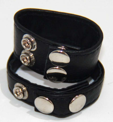 Double Trouble BDSM Strap Cock Ring with Studs - Cock Rings