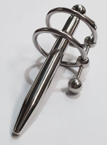 Double Trouble Penis Plug With Glans Rings - Penis Plugs