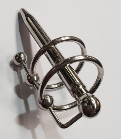 Double Trouble Penis Plug With Glans Rings - Penis Plugs