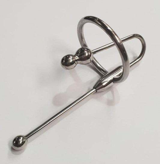 Double Up Steel Penis Plug & Ring - Penis Plugs