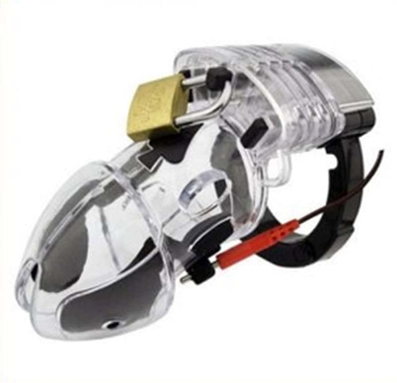 E-Stim Male Chastity Cage & Remote - - Male Chastity