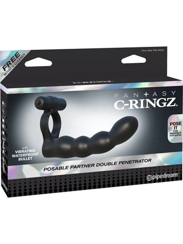 Pipedream Fantasy C-Ringz Posable Partner Double Penetrator - Cock Rings