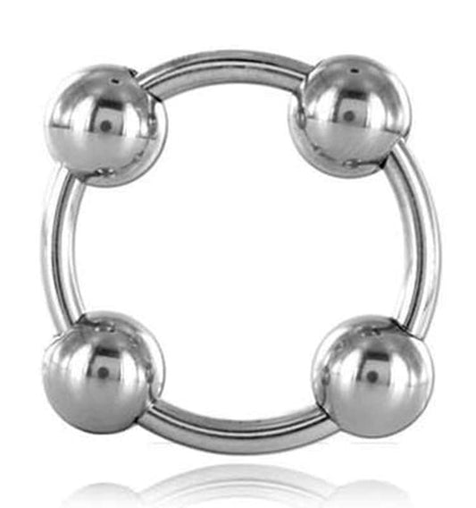 Glans Ring With 4 Balls - Ball and Cock Toys