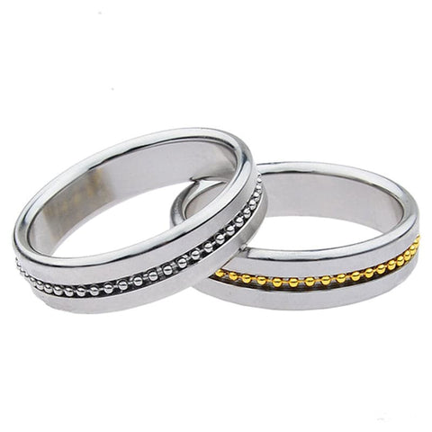 Golden Metal Cock Ring with Grooves - Cock Rings