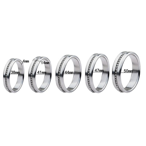 Golden Metal Cock Ring with Grooves - Cock Rings