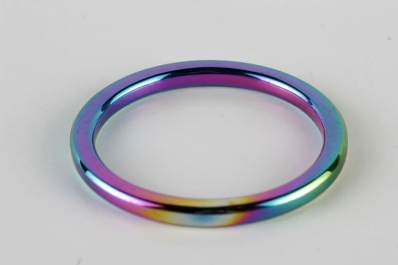 Heavy Duty Rainbow Metal Cock Ring 10mm - - Cock Rings