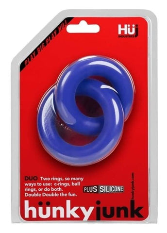 Hunkyjunk DUO Linked Cock/Ball Rings - Cock Rings