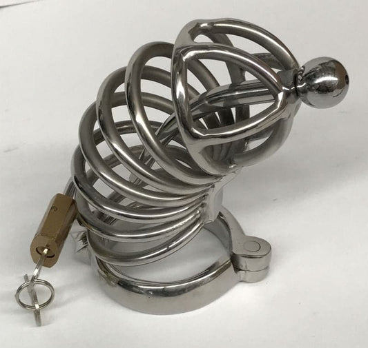 Instituted Cock Cage & Penis Plug Large - Male Chastity