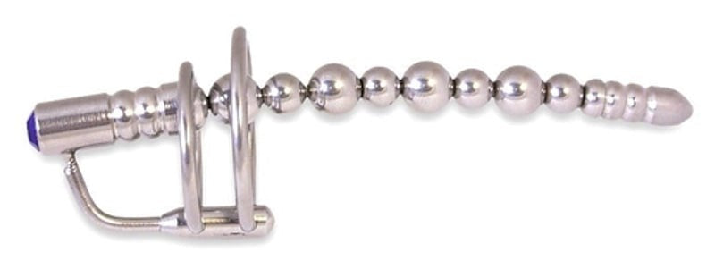 Jewel End Multi-Ball Steel Penis Plug - - Penis Plugs