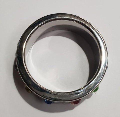 Jewelled Brick Steel Cock Ring - Cock Rings