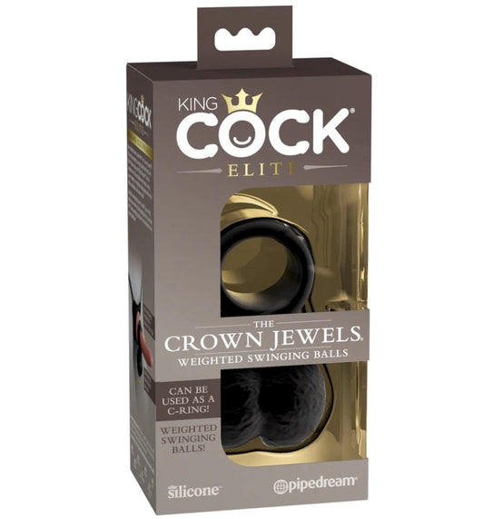 King Cock Elite The Crown Jewels Weighted Silicone Balls - Realistic Dildos