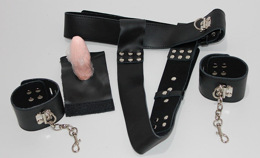 KinkStore Chastity Waist Harness with Butt Plug - - Male Chastity