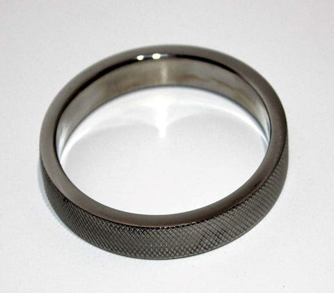 Knurled Surface Steel Cock Ring 10mm - Cock Rings