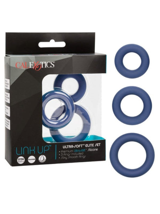 Link Up Ultra-Soft Elite Stretchy Cock Ring Set - Ball and Cock Toys