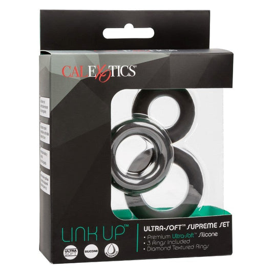Link Up Ultra-Soft Supreme Stretchy Cock Ring Set - Ball and Cock Toys
