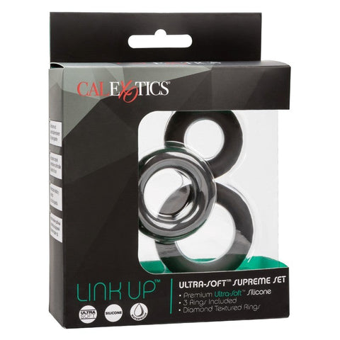 Link Up Ultra-Soft Supreme Stretchy Cock Ring Set - Ball and Cock Toys