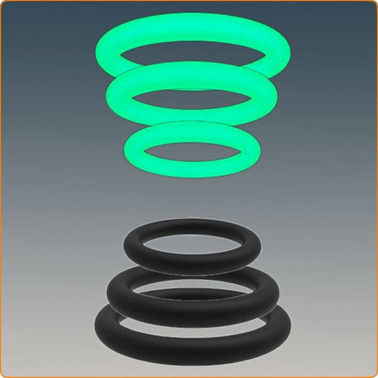 Luminous Cock Ring Set - Ball and Cock Toys