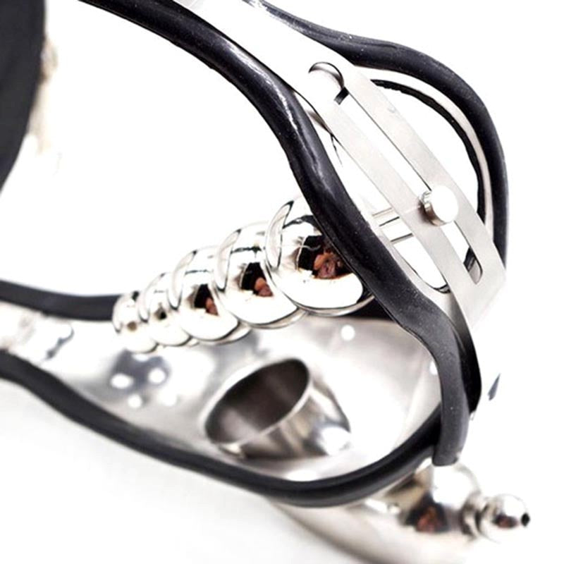 Male Chastity Belt With Urethral Plug - - Male Chastity