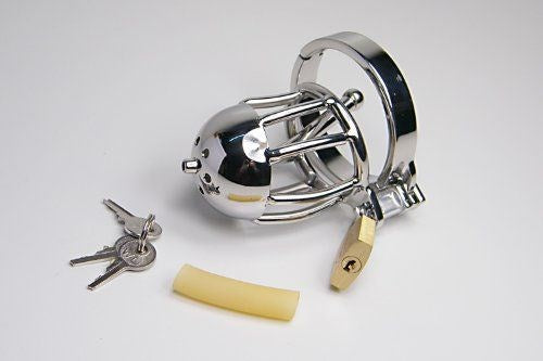 Man Essential Cock Cage with Penis Plug - - Male Chastity