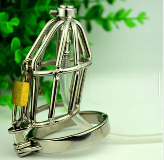 Micturate Cock Cage & Urethral Tube - Male Chastity