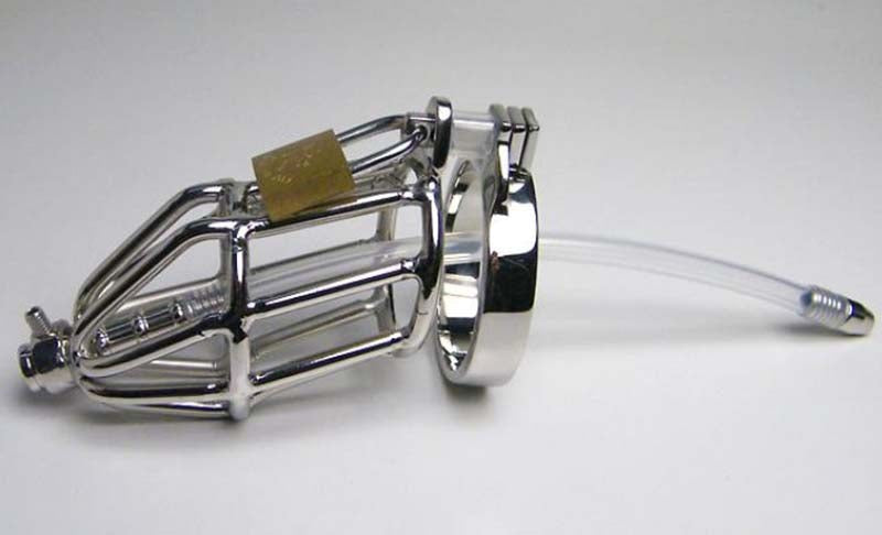 Micturate Cock Cage & Urethral Tube - - Male Chastity