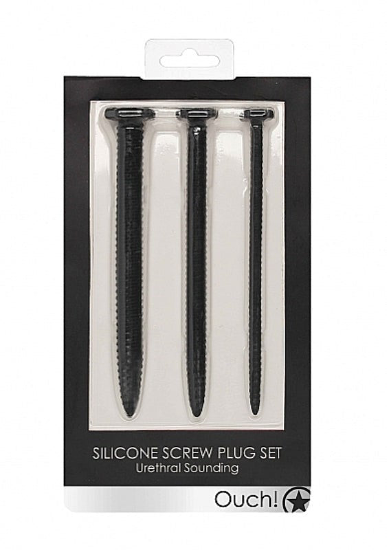 Ouch! Silicone Screw Plug Set - - Penis Plugs