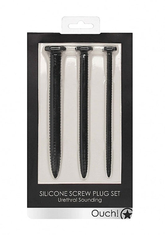 Ouch! Silicone Screw Plug Set - Penis Plugs
