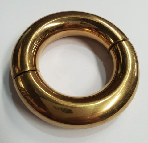 Oval Ball Metal Stretcher Gold - Ball and Cock Toys
