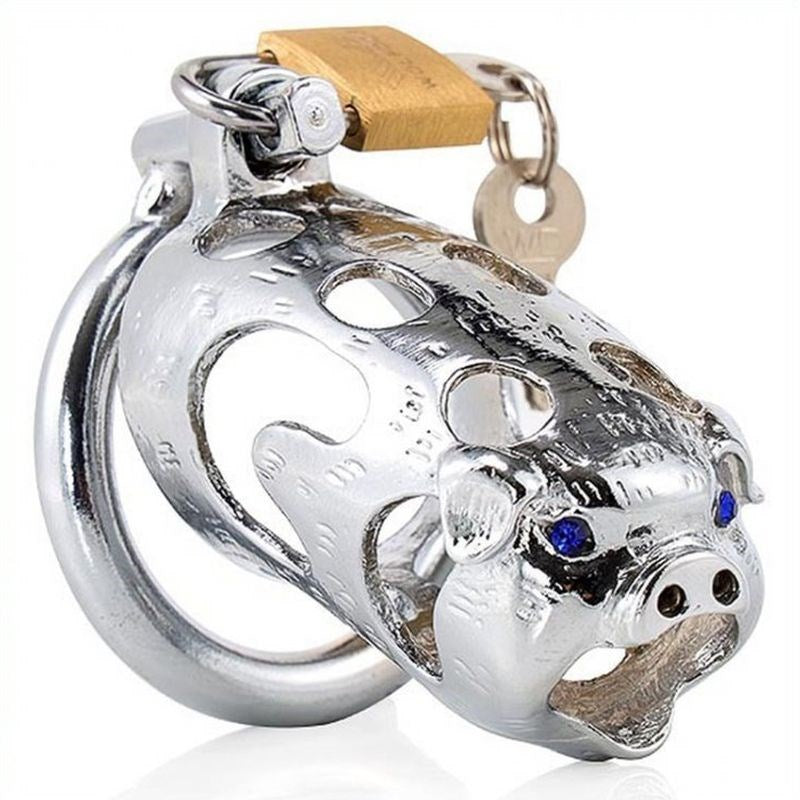 Pig Cock Cage Steel - - Male Chastity