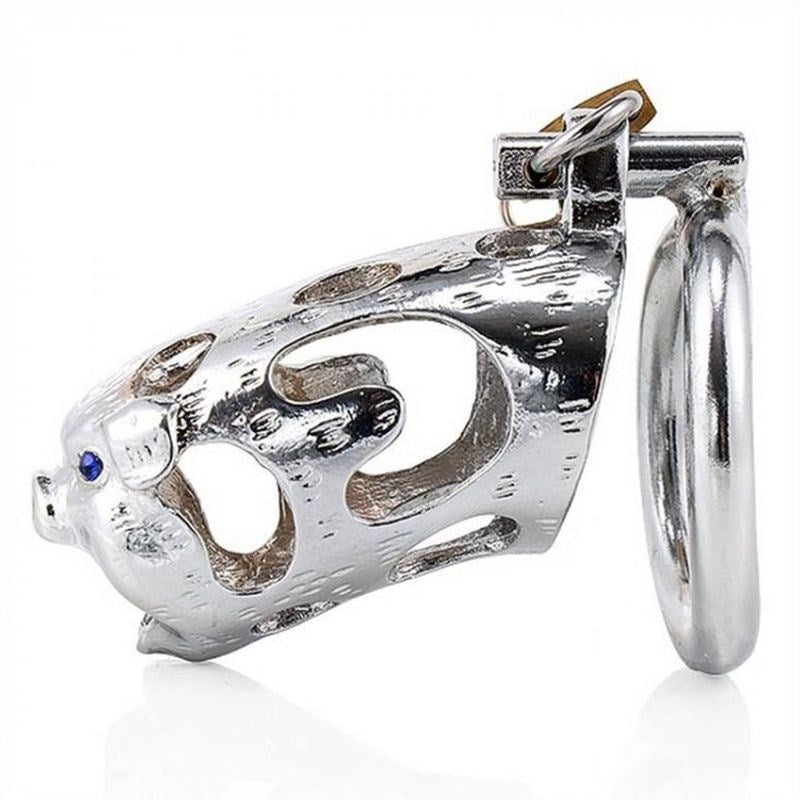 Pig Cock Cage Steel - - Male Chastity