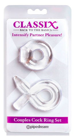 Pipedream Classix Couples Cock Ring Set Clear - Ball and Cock Toys