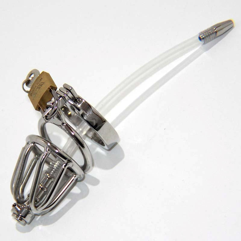 Pisser Steel Chastity Cage - - Male Chastity