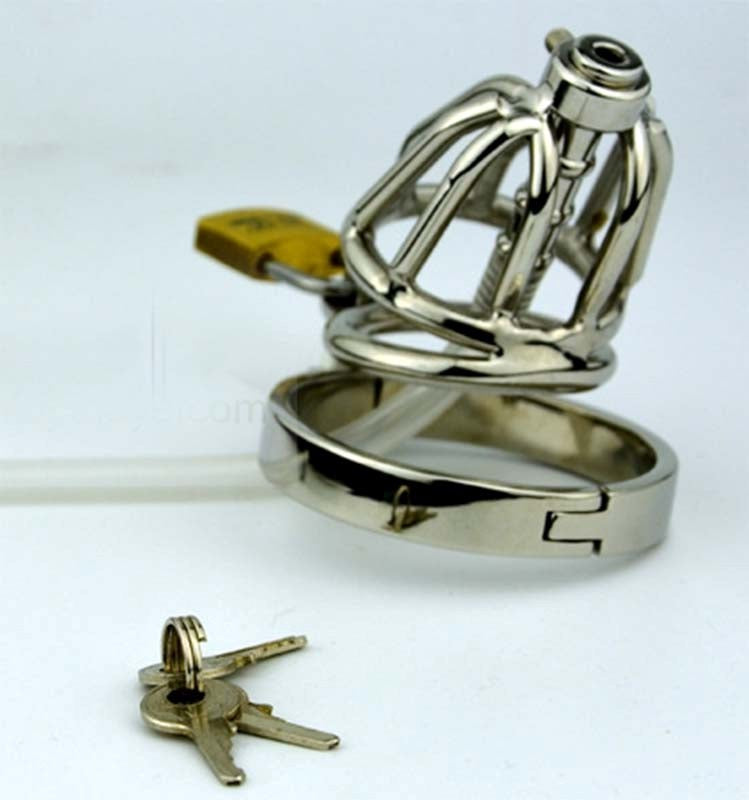 Pisser Steel Chastity Cage - - Male Chastity