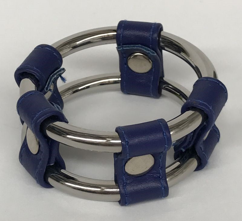 Plaintube Steel Double Cock Ring in Purple - - Cock Rings