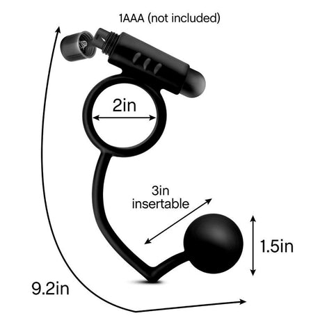 Blush Novelties Platinum Anal Ball & Vibrating C-Ring Set - Ball and Cock Toys